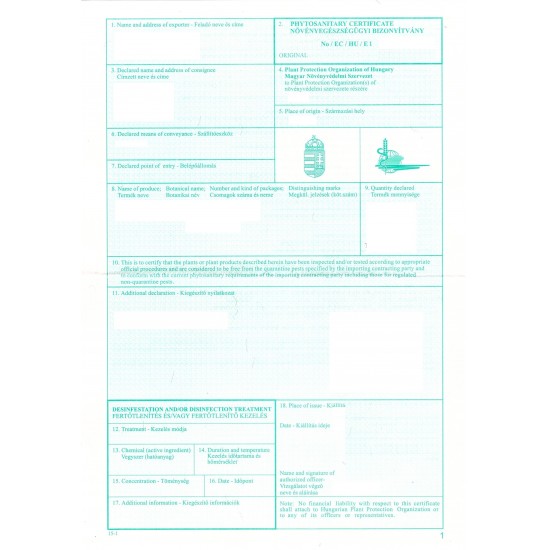 Phytosanitary Certificate